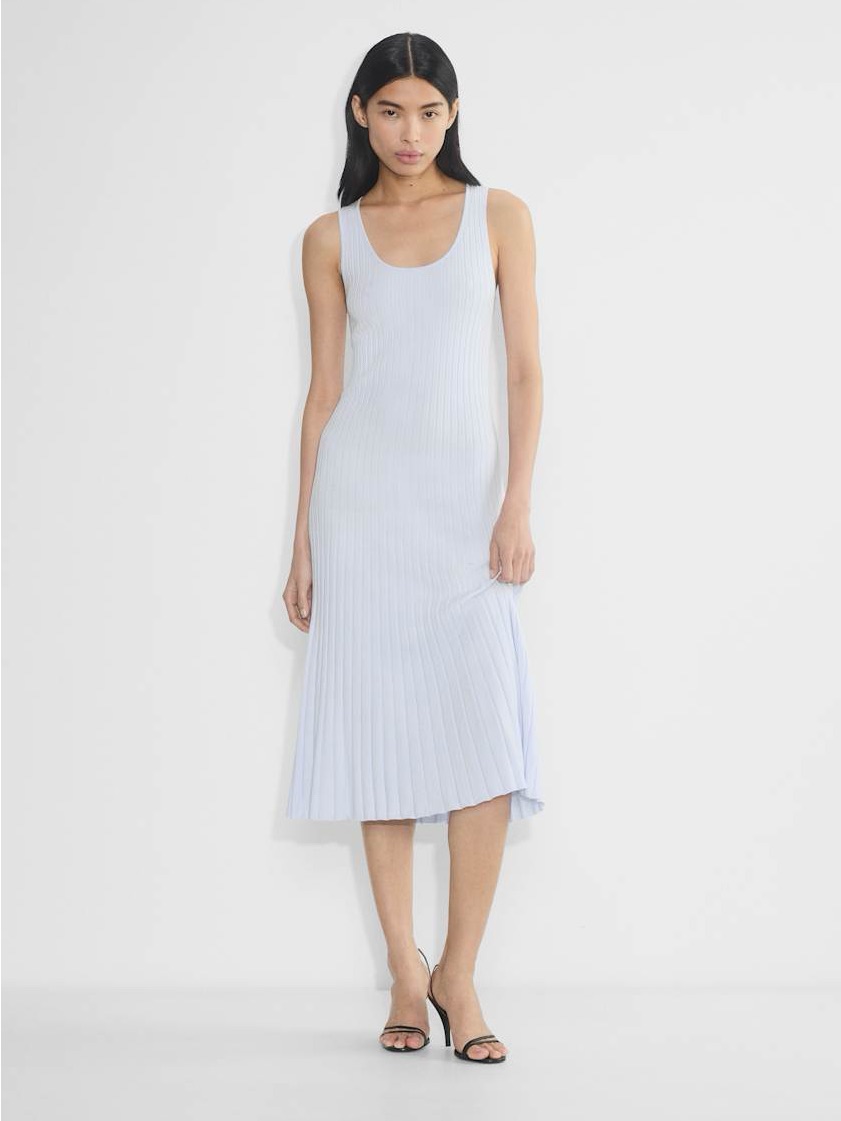 Aritzia Bavarian Light Blue Ribbed Midi Dress